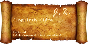 Jungwirth Klára névjegykártya